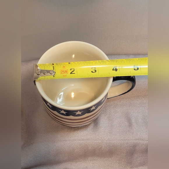 Flag Design Coffee Cup/Mug,Stars and Stripes, Handmade in Poland Pottery - Picture 7 of 7